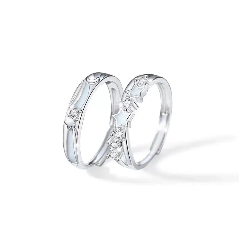 Moon & Star Glow Couple Rings