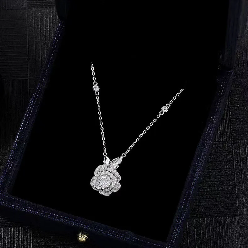 Sparkling Rose S925 Sterling Silver 3-Piece Set | Necklace, Bracelet, Earrings