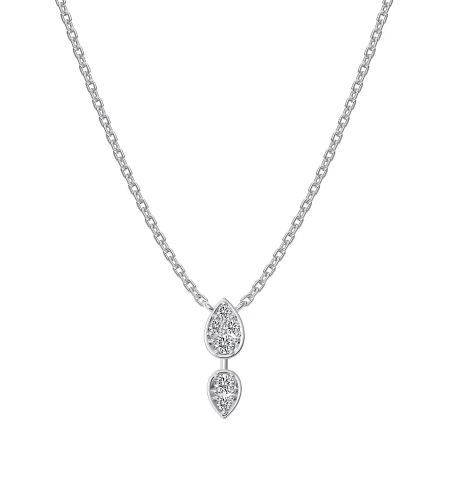 S925 Silver Zircon Water Drop Earring & Necklace Set