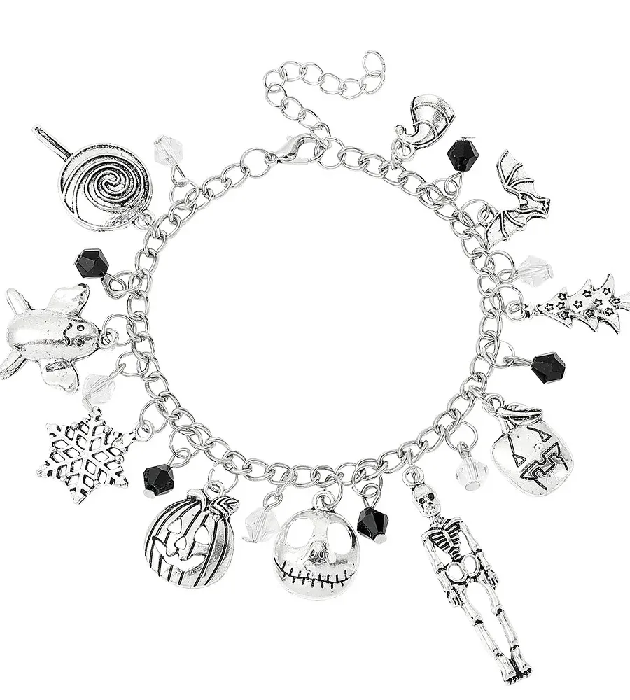 Midnight Pumpkin & Skull Bracelet