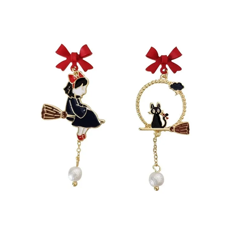 Magic Cat & Bow Stud Earrings