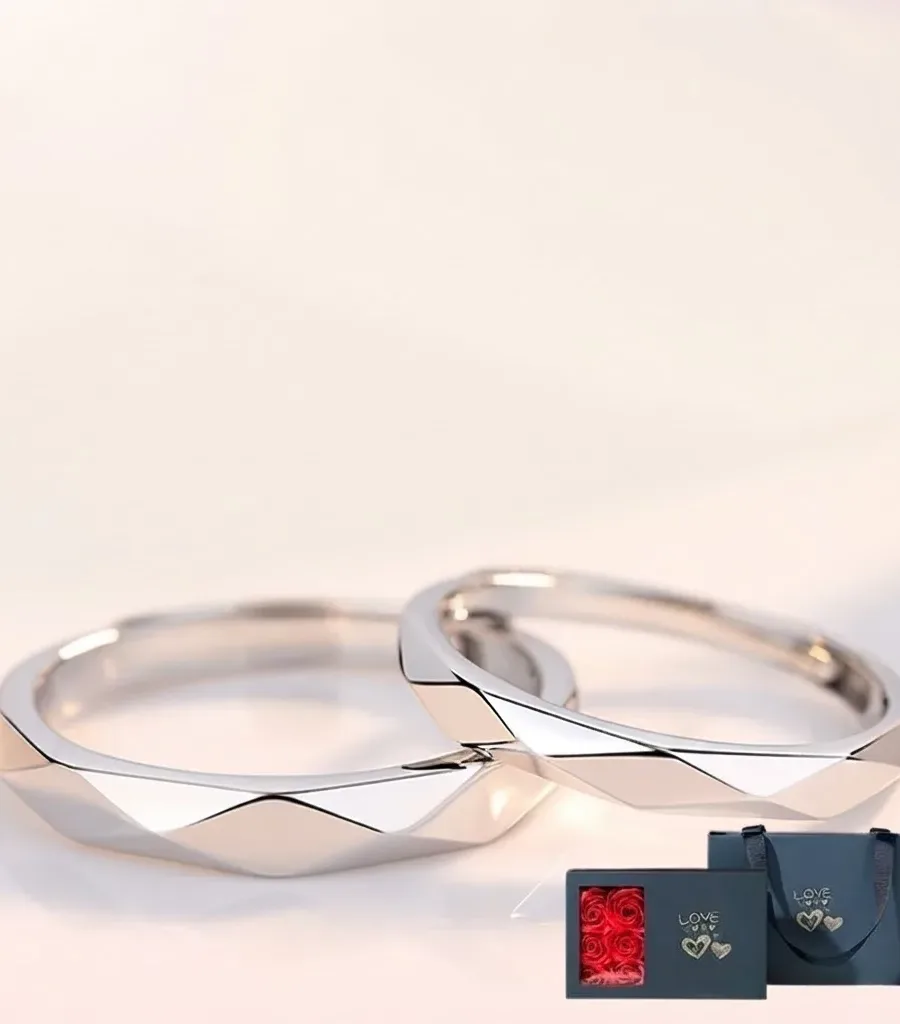 Minimalist Open-Ended Couple Ring Set