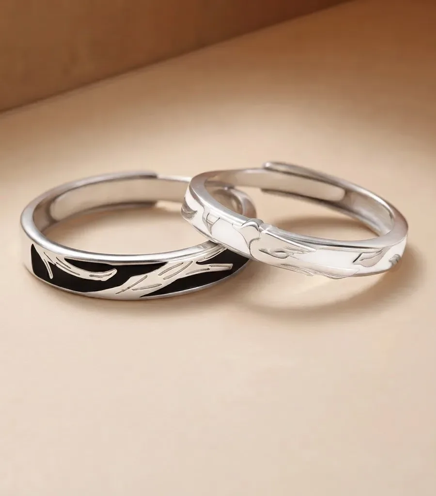 Eucalyptus & Bird Couple Rings