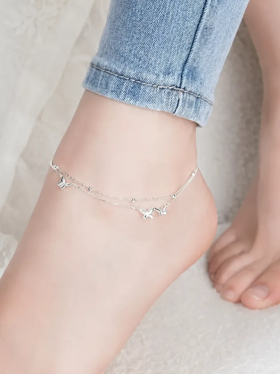 Double-Layer Butterfly Anklet