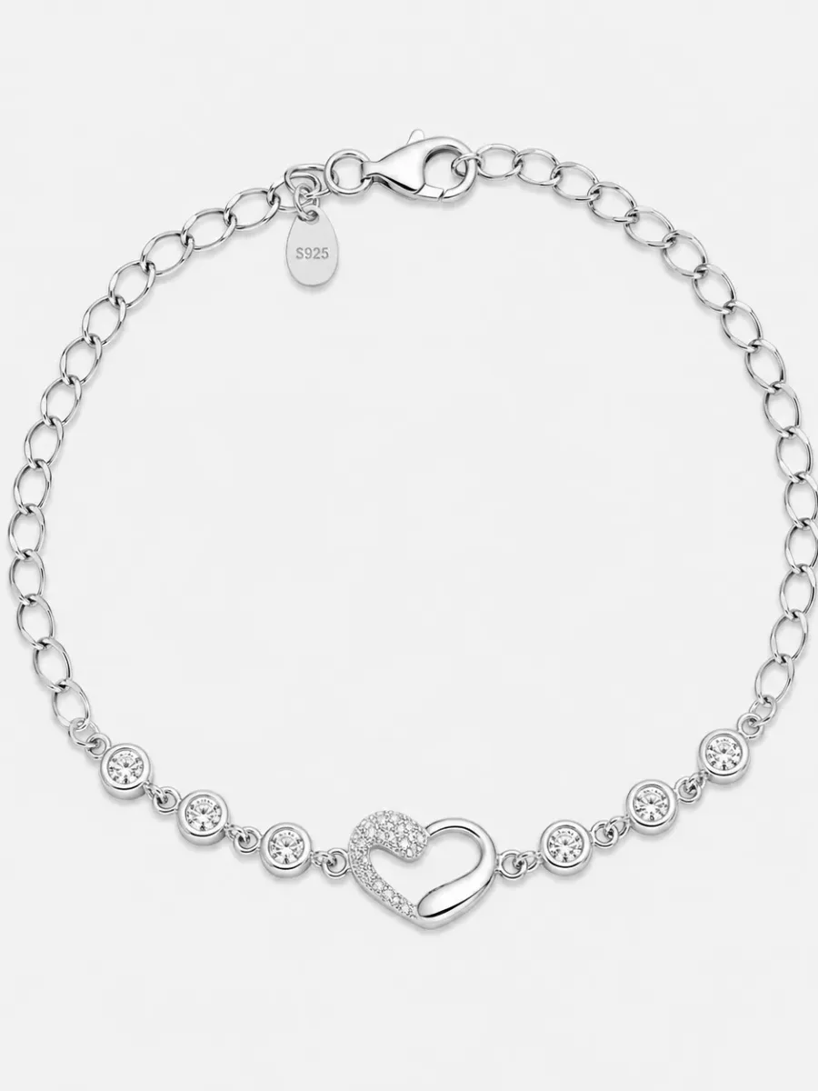 S925 Silver Love Heart Bracelet