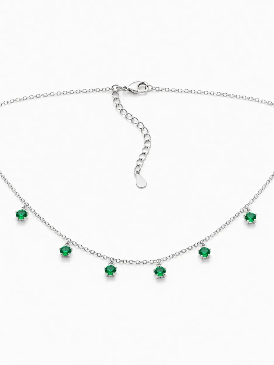 Emerald Silver Necklace