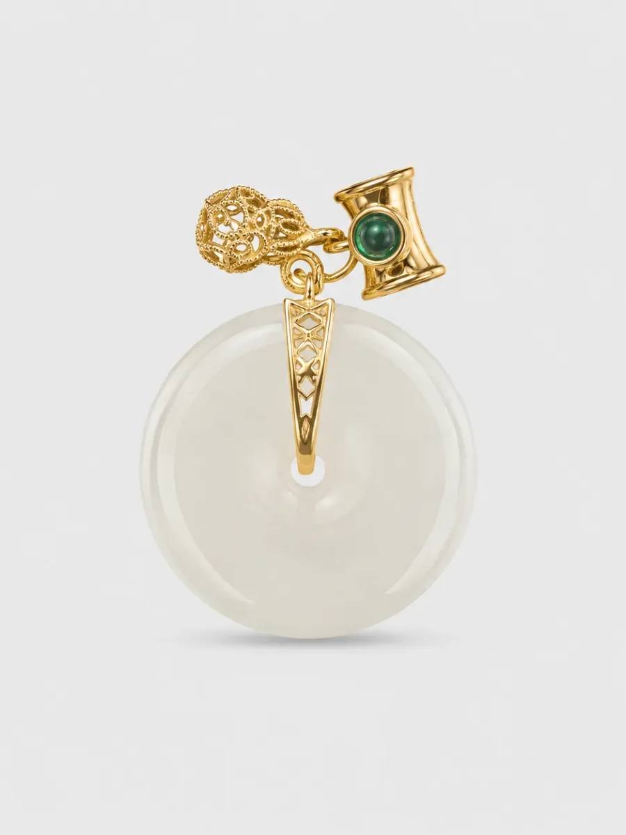 Golden Jade Peace Buckle Pendant
