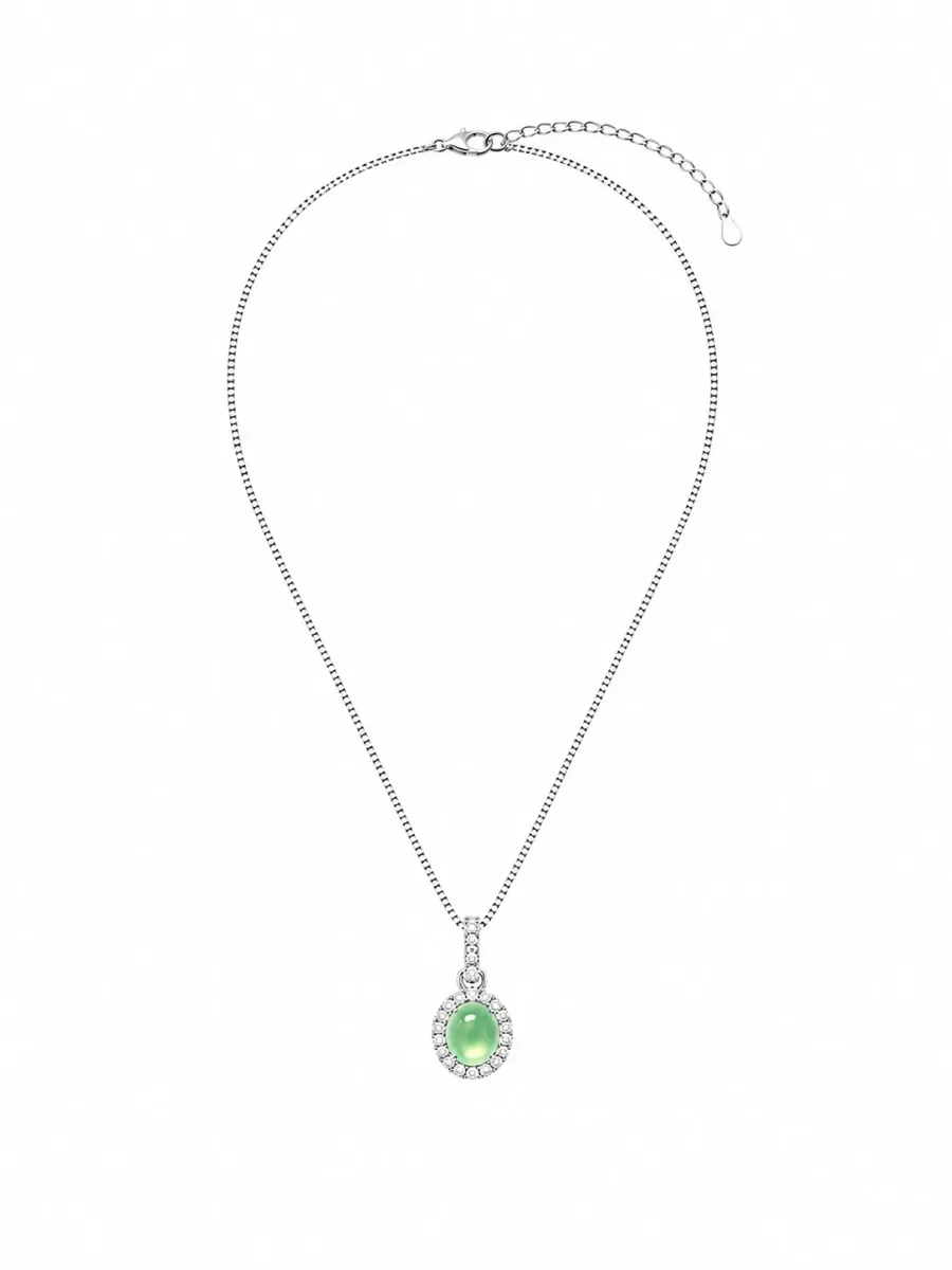Emerald Oval Pendant Necklace