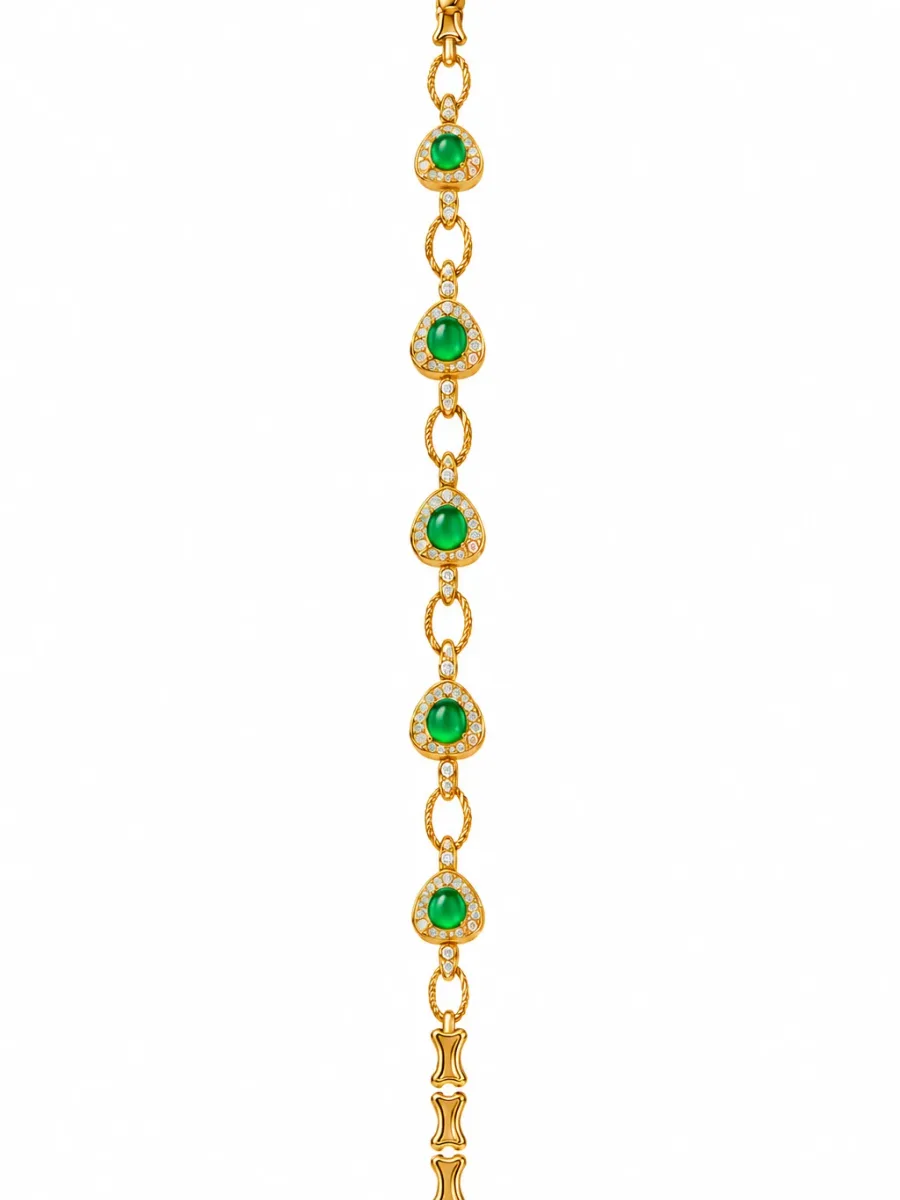Green Gemstone Gold Bracelet