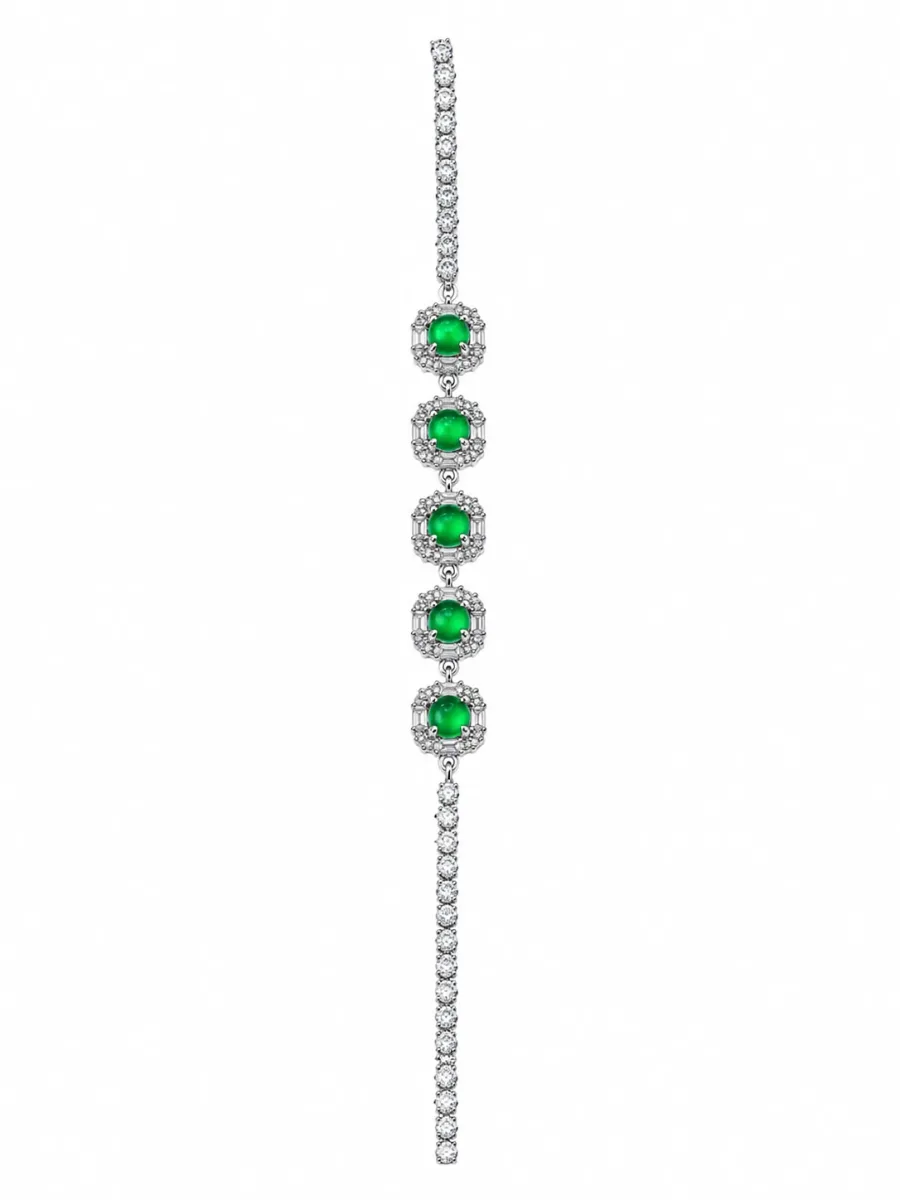Green Gemstone Silver Bracelet
