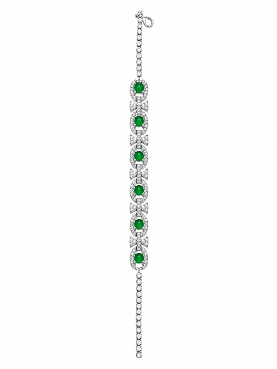 Green Gemstone Silver Bracelet
