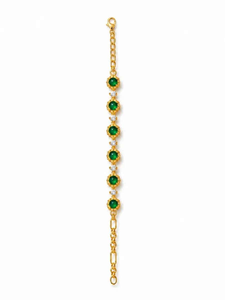 Vintage Chrysoprase Gold Bracelet