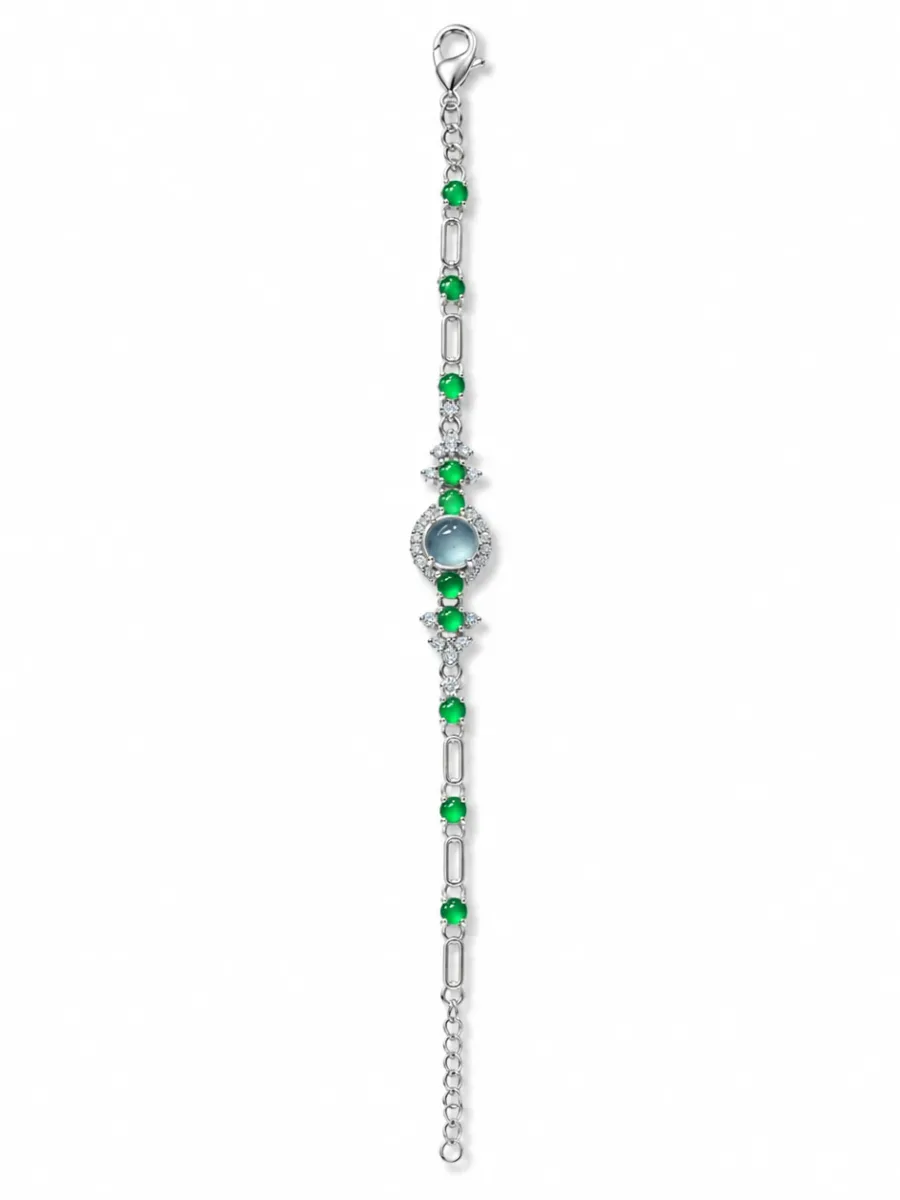 Greenstone Moonlight Silver Bracelet