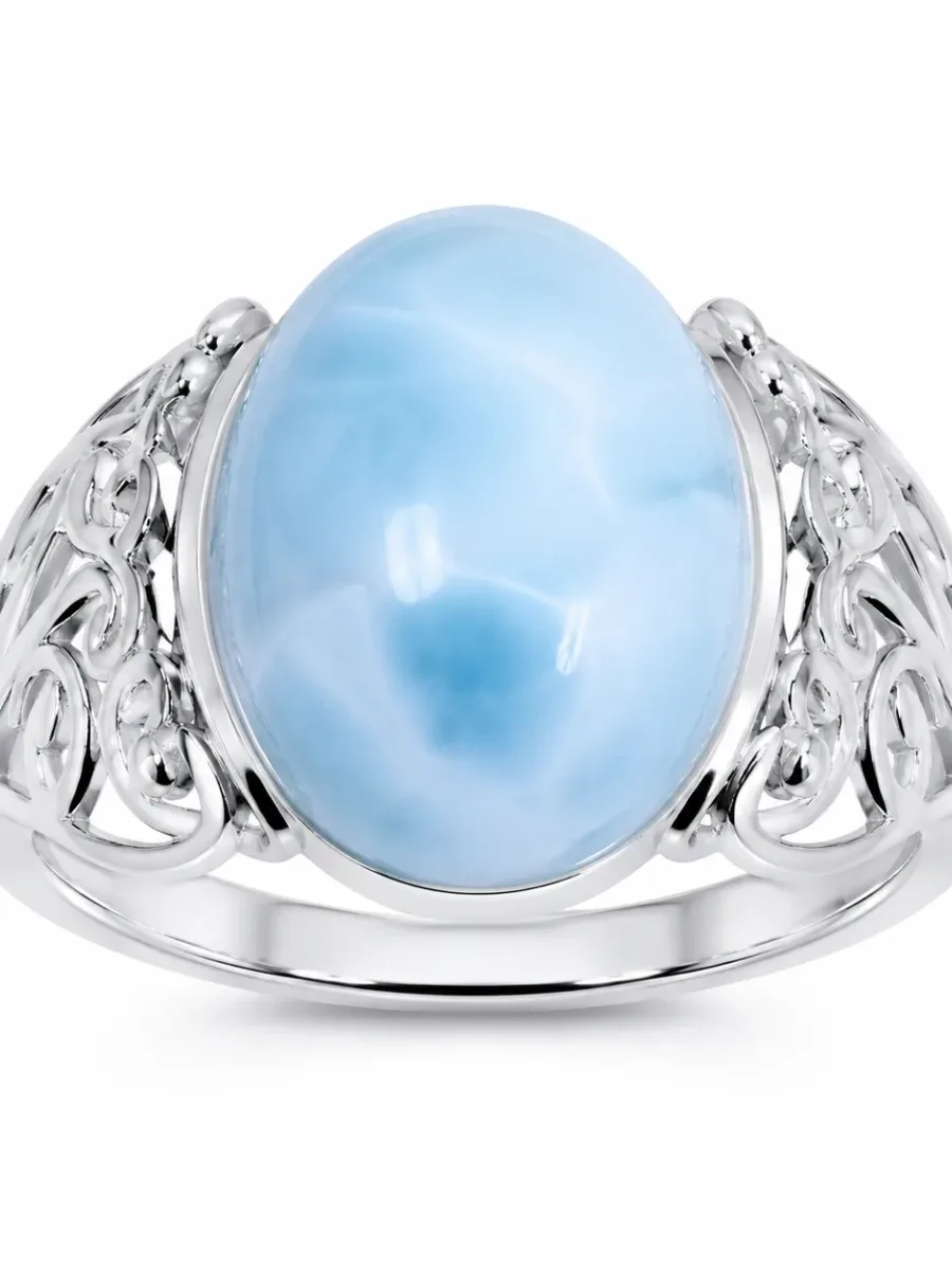 Silver Skeleton Floral Sapphire Ring