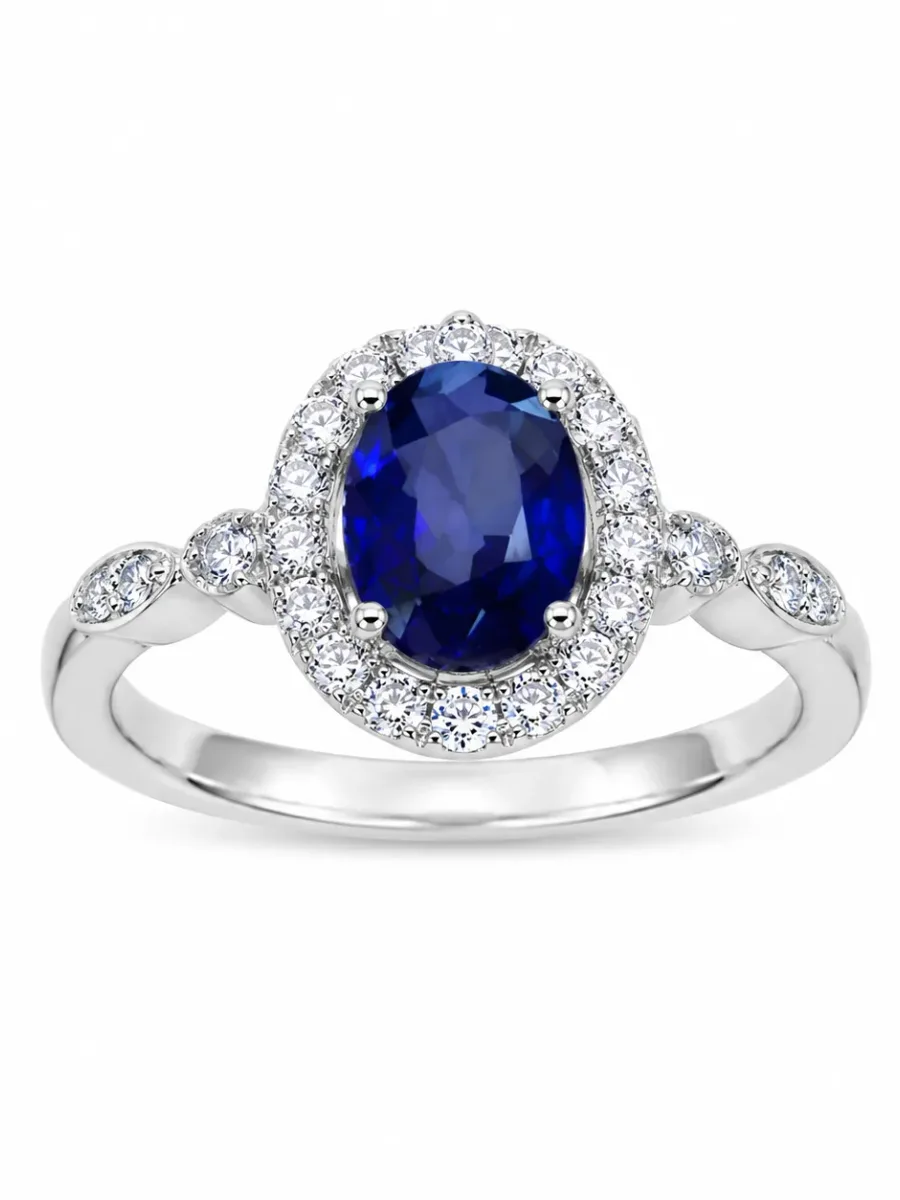 Silver Royal Blue Wreath Ring