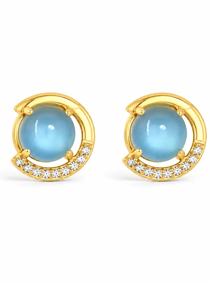 Clear Water Jade Moon Shadow Earrings
