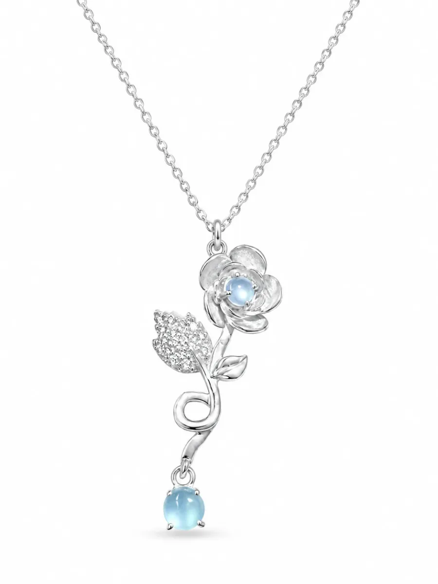 Ice Qing Flower Language Jade Necklace