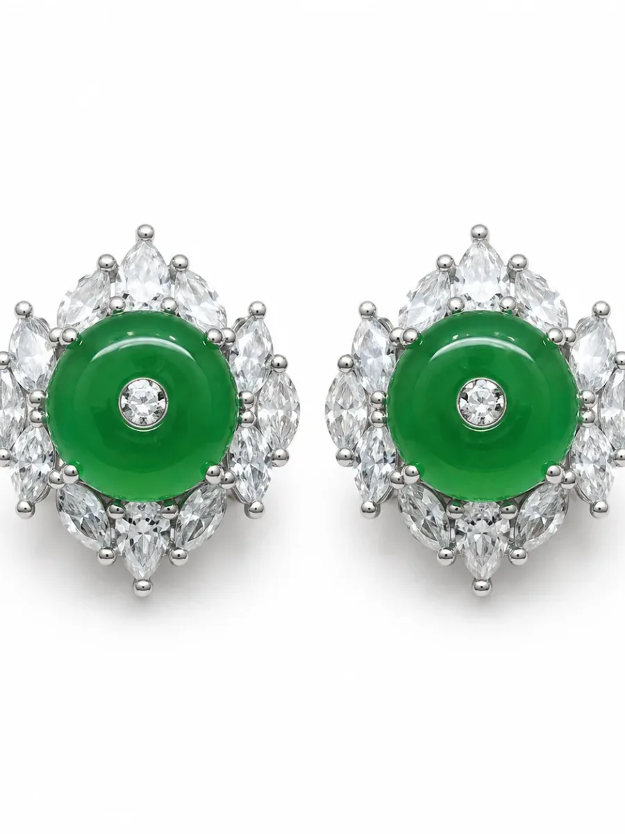 Jadeite "Peace Knot" Earrings
